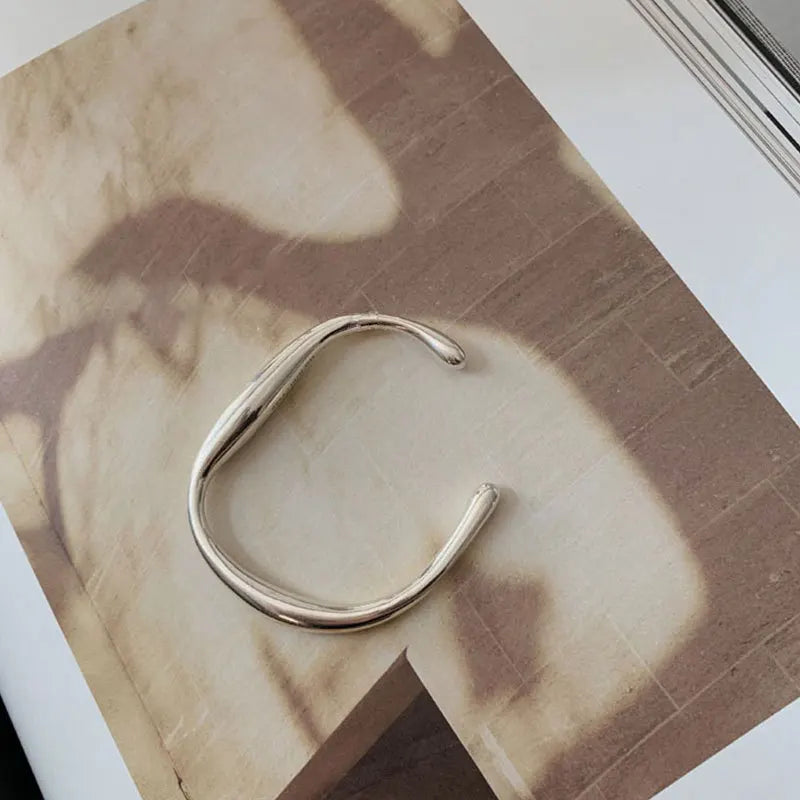 Silver Solid Irregular Bracelet