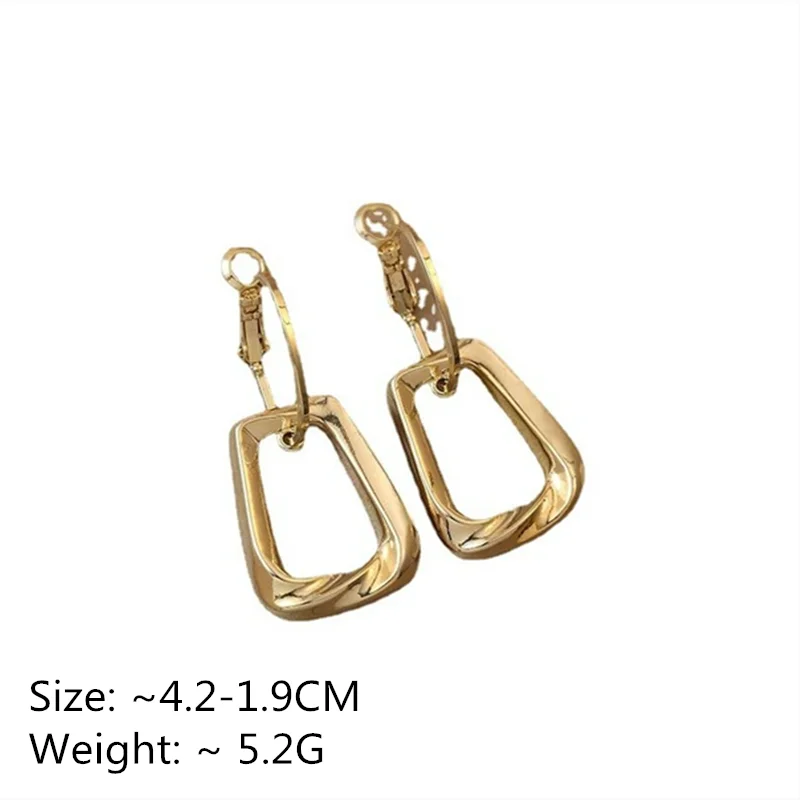 Square Gold Geometric Earring