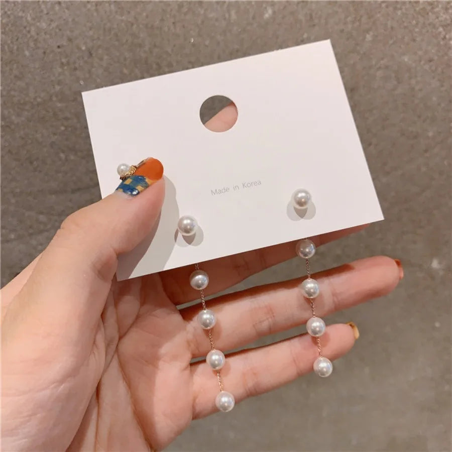 Korean Needle Style Pearl Earrings