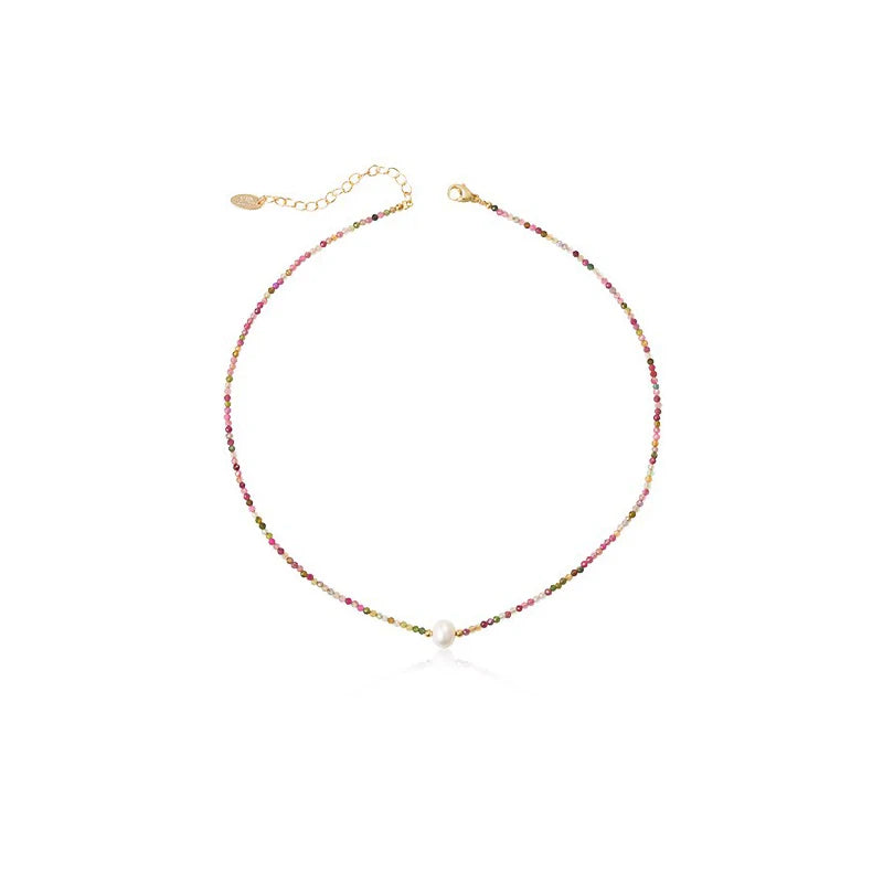 Bohemian Colored Natural Stone Beaded Necklace