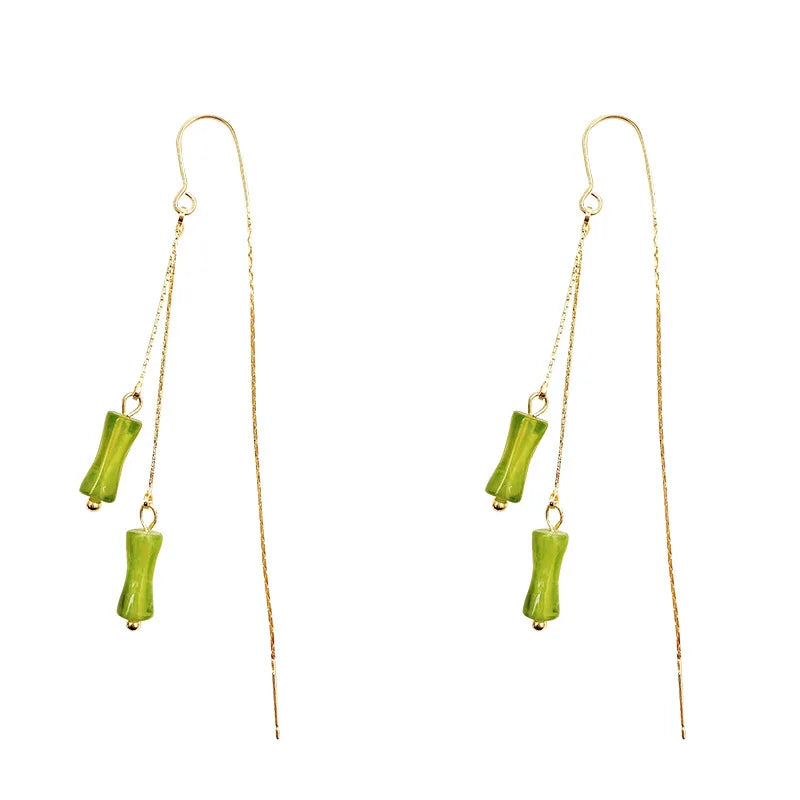 Tassel Bamboo Dangle Earrings