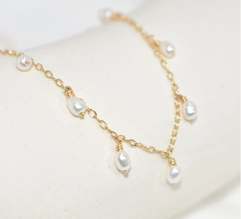 14K Gold Filled Natural Pearl Necklace