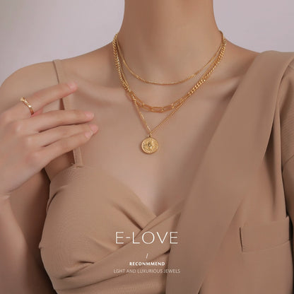 Multi-Layer round Brand Golden Chain