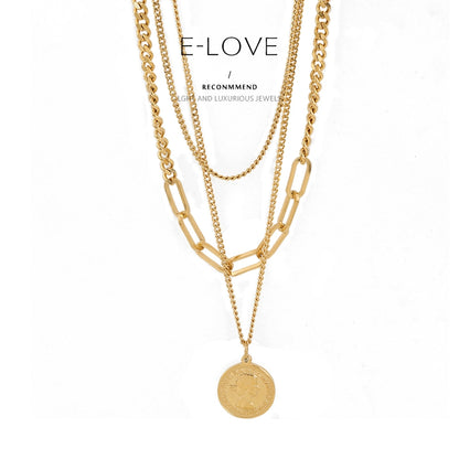 Multi-Layer round Brand Golden Chain