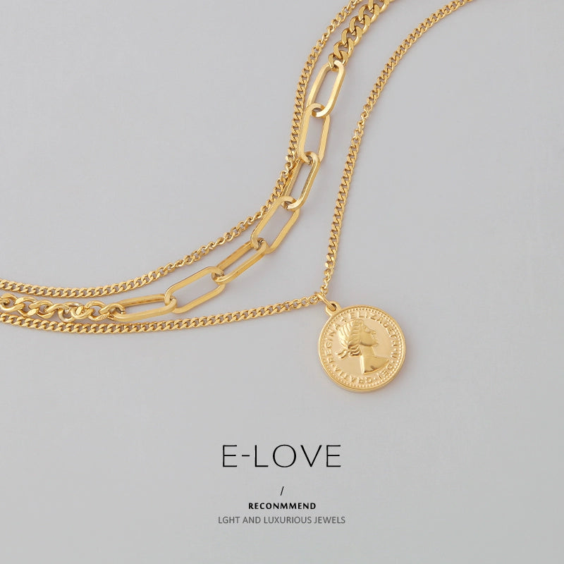 Multi-Layer round Brand Golden Chain