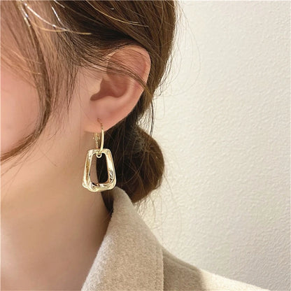 Square Gold Geometric Earring