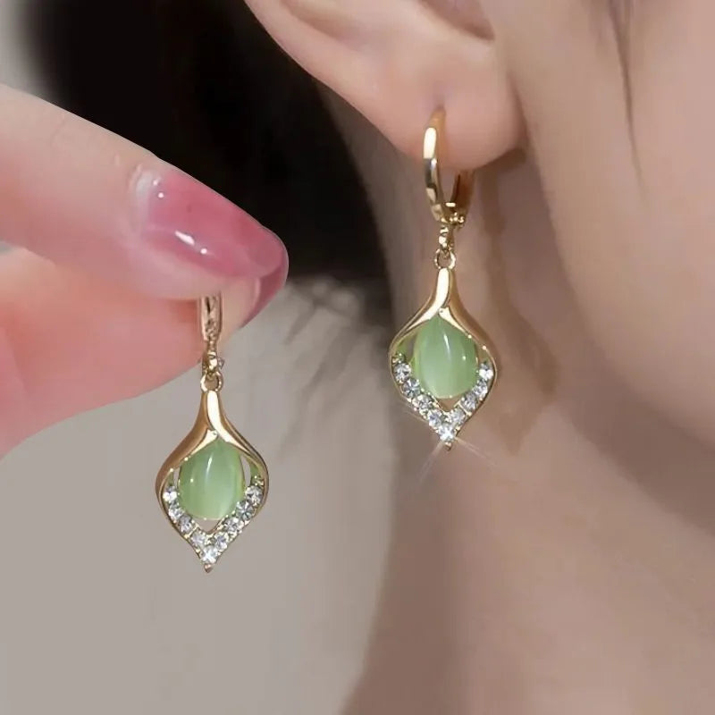 Korean Elegant Shiny Zircon Earrings