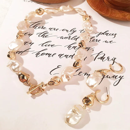 Pearl Necklace and Earring Set