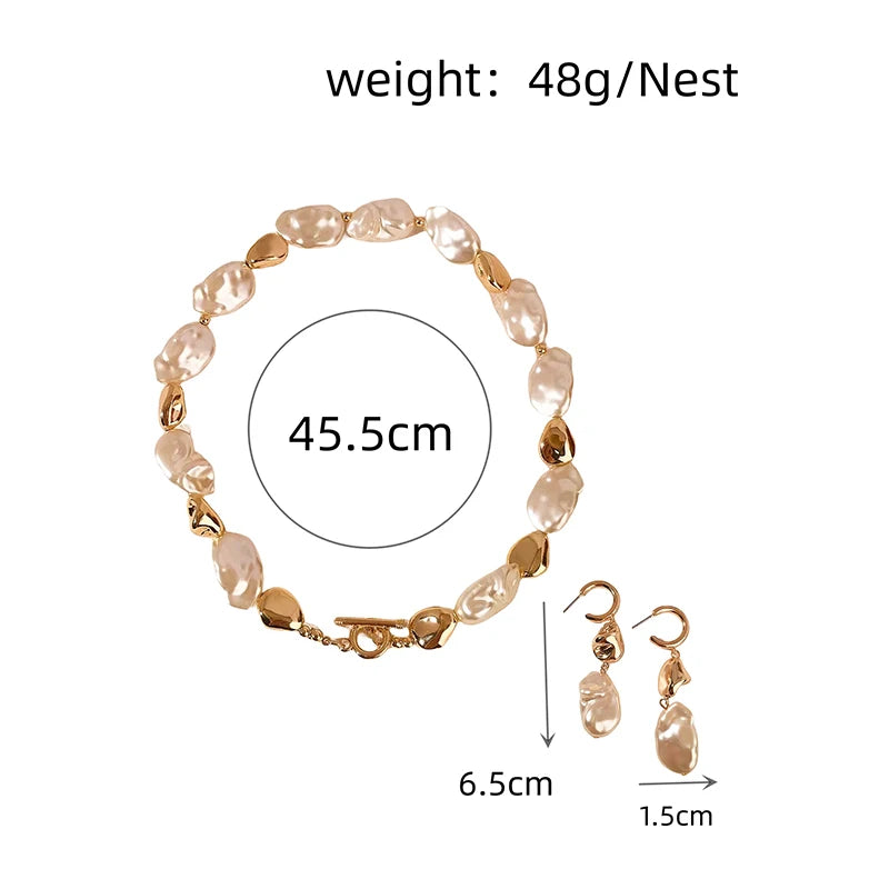 Pearl Necklace and Earring Set