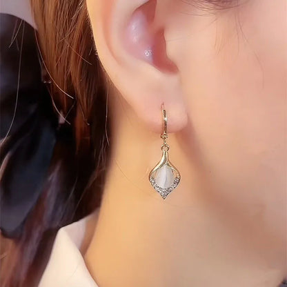 Korean Elegant Shiny Zircon Earrings