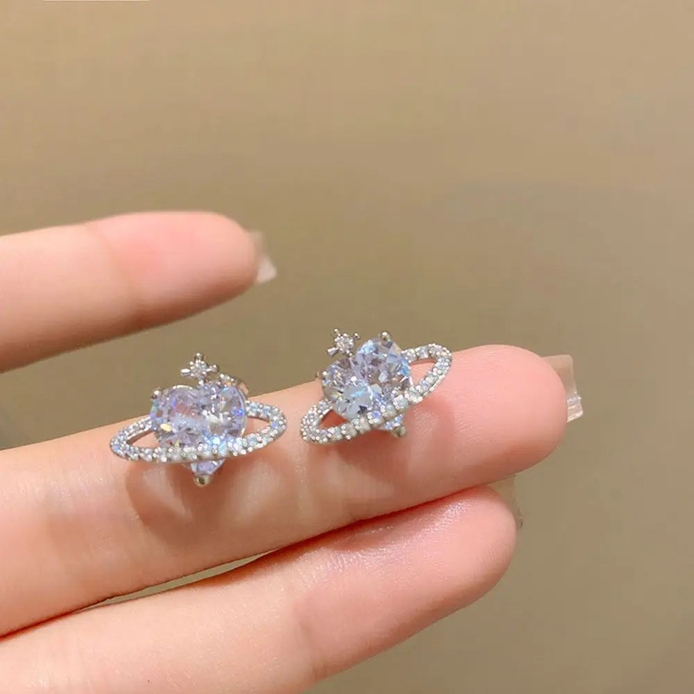 Exquisite Elegant Planet Stud Earrings