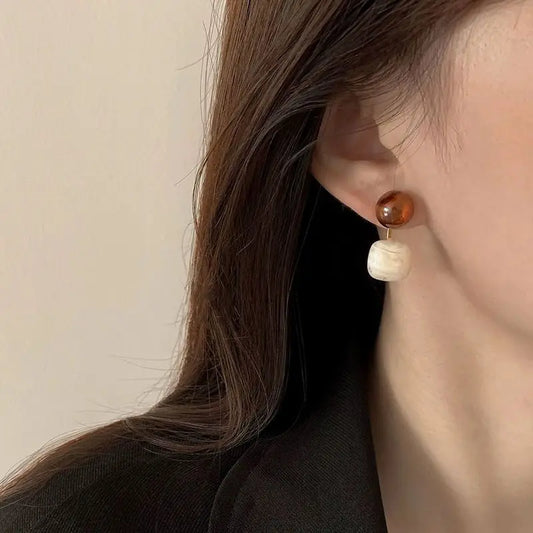 Amber Coffee Autumn Winter Earrings