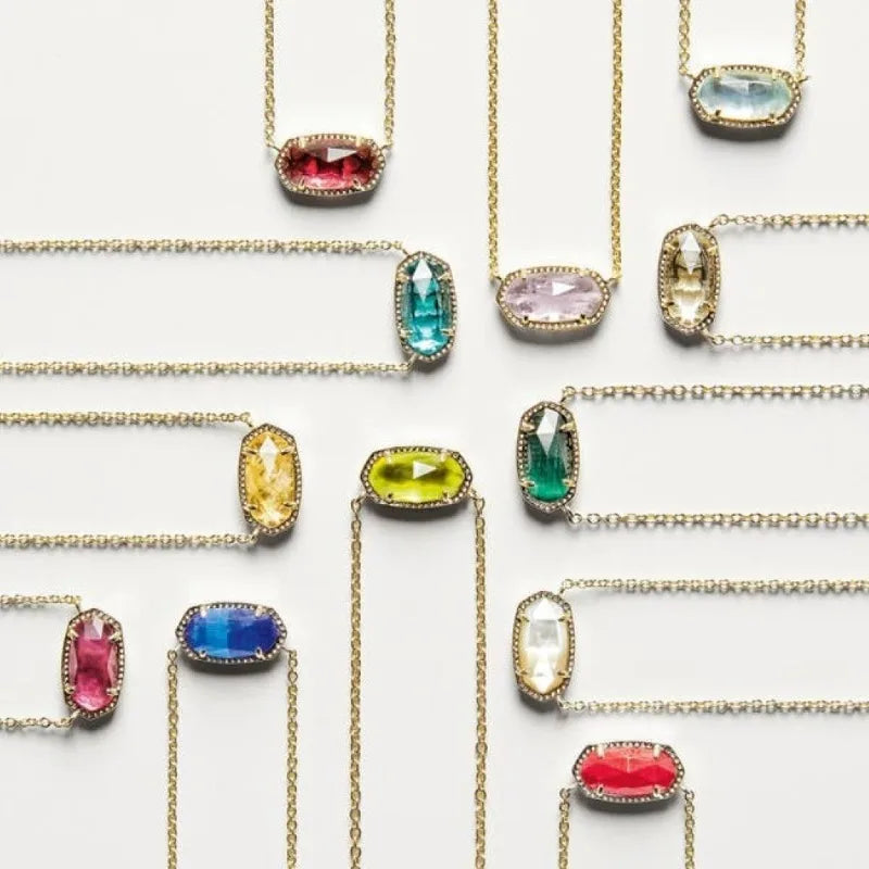 Natural Stone 12 Month Birthstone Stainless Steel Gold Pendant