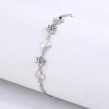 Flower Moissanite 925 Sterling Silver Versatile Bracelet