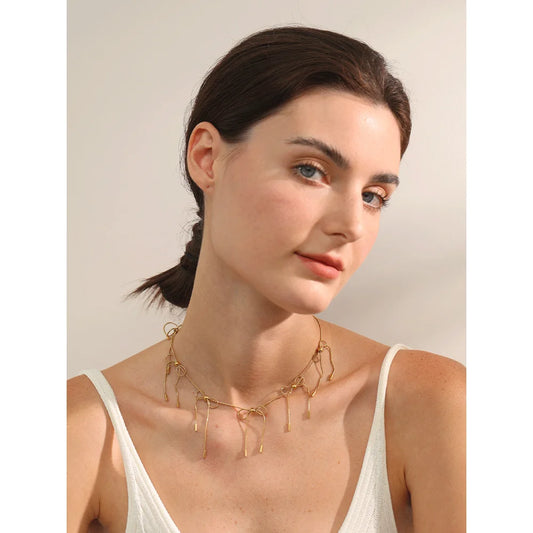 Stainless Steel Bow Knot Chain Necklace