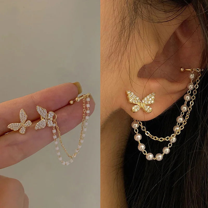 Korean Pearl Tassel Earring