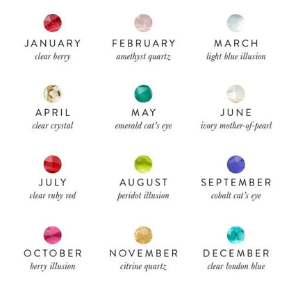 Natural Stone 12 Month Birthstone Stainless Steel Gold Pendant