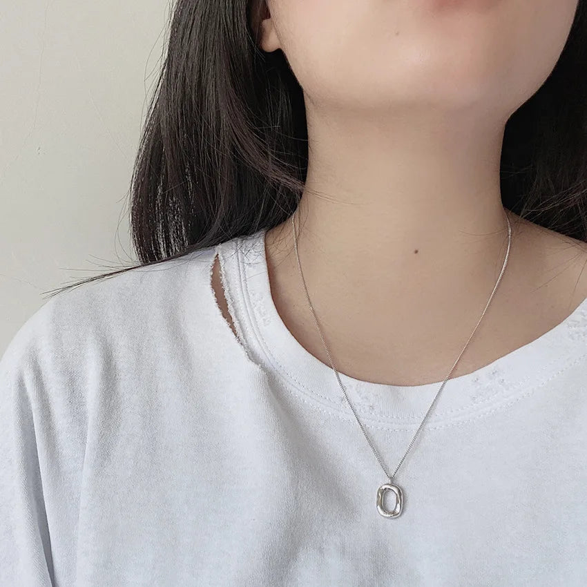 New 925 Sterling Silver Geometry Necklaces