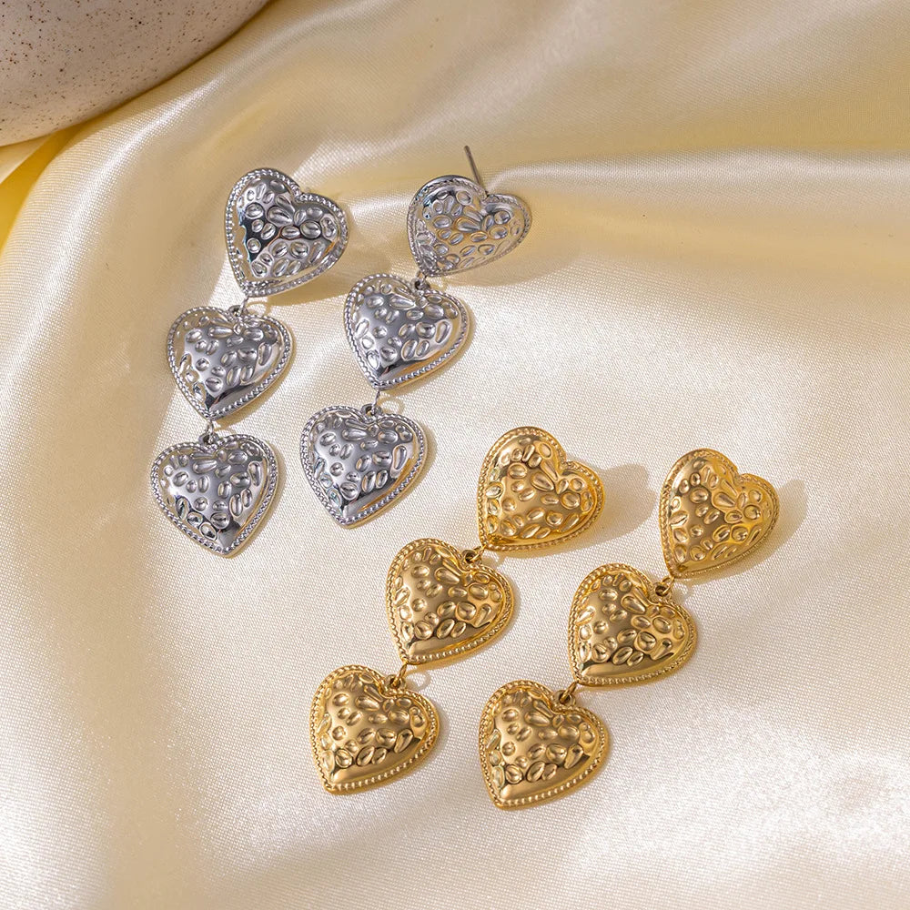 Irregular Pattern Heart Splicing Stud Earrings