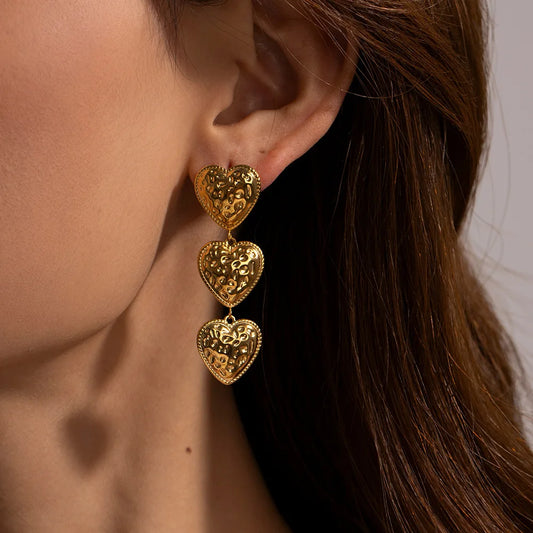 Irregular Pattern Heart Splicing Stud Earrings