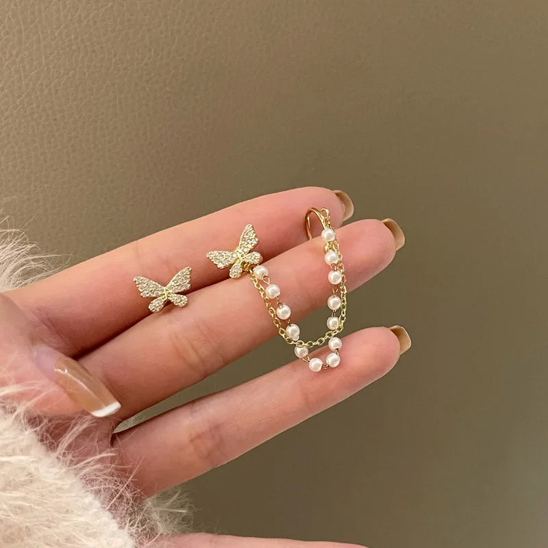 Korean Pearl Tassel Earring