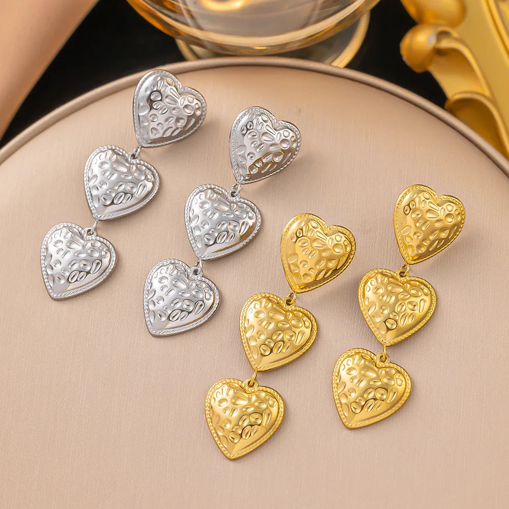 Irregular Pattern Heart Splicing Stud Earrings