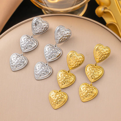 Irregular Pattern Heart Splicing Stud Earrings