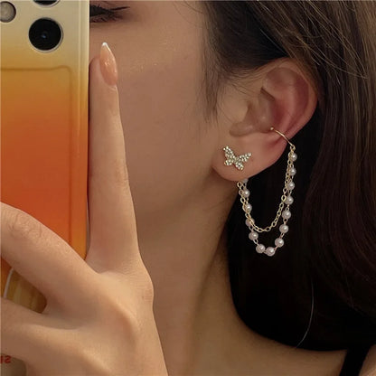 Korean Pearl Tassel Earring