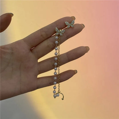 Korean Pearl Tassel Earring