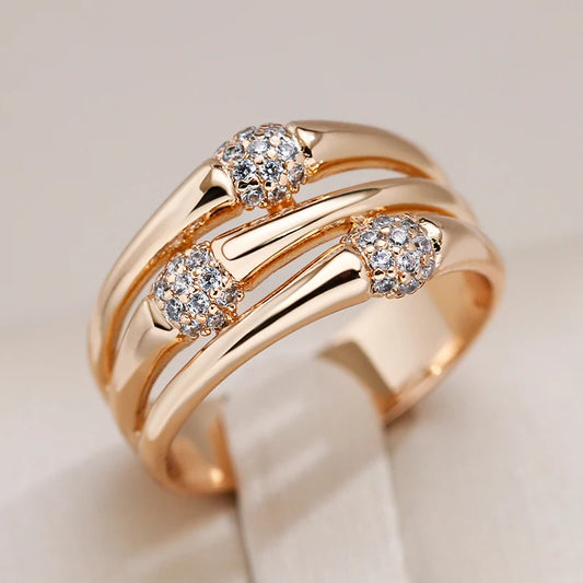 Unique Women Rose Gold Wide Ring