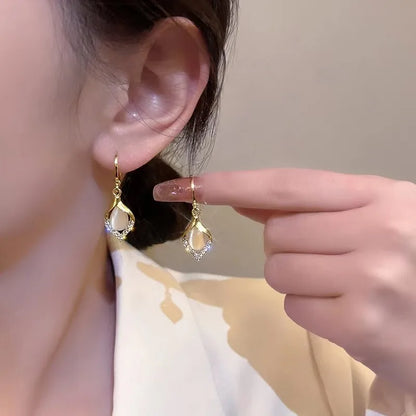 Korean Elegant Shiny Zircon Earrings