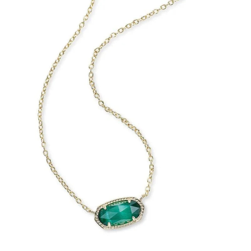 Natural Stone 12 Month Birthstone Stainless Steel Gold Pendant