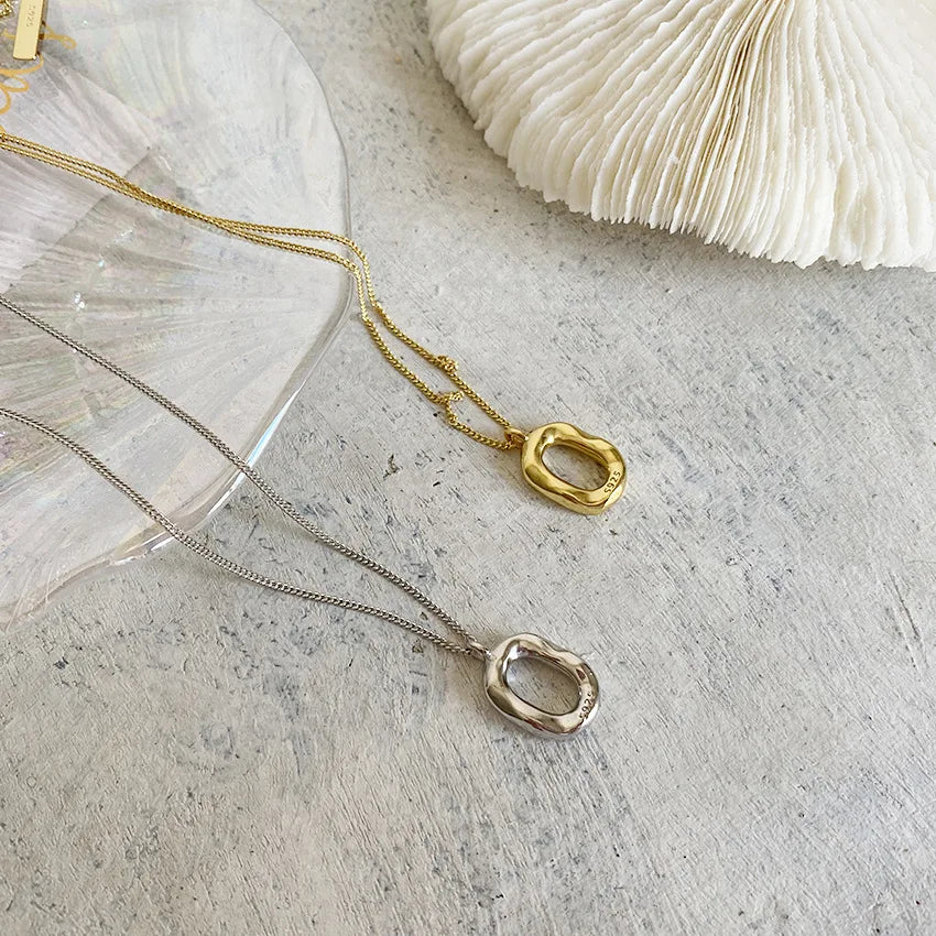 New 925 Sterling Silver Geometry Necklaces