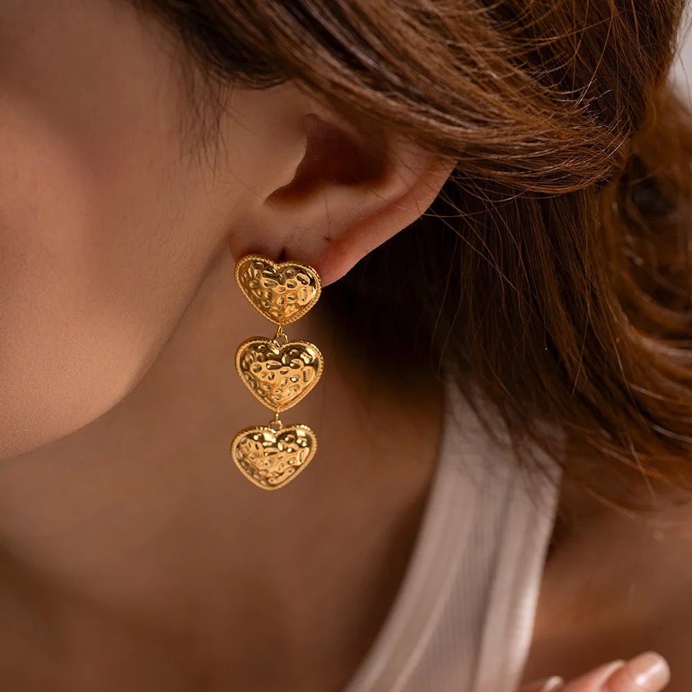 Irregular Pattern Heart Splicing Stud Earrings